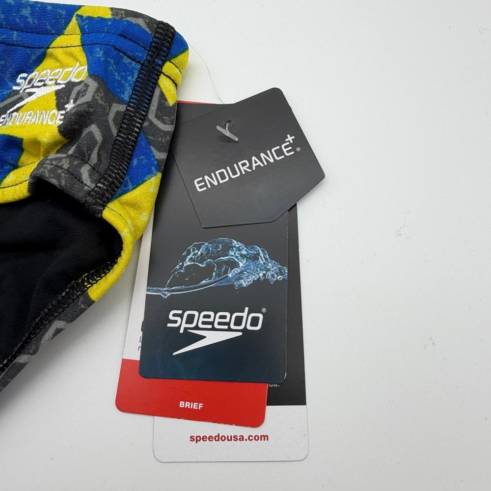 Speedo Ruse Blocks Briefs Mens 30 Endurance+ Competitive Swim Sapphire Gold 917 - Picture 3 of 11